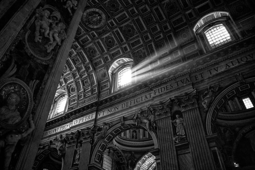 Raios de luz na catedral